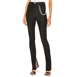 NWT WeWoreWhat Slit Hem Jean in Washed Black